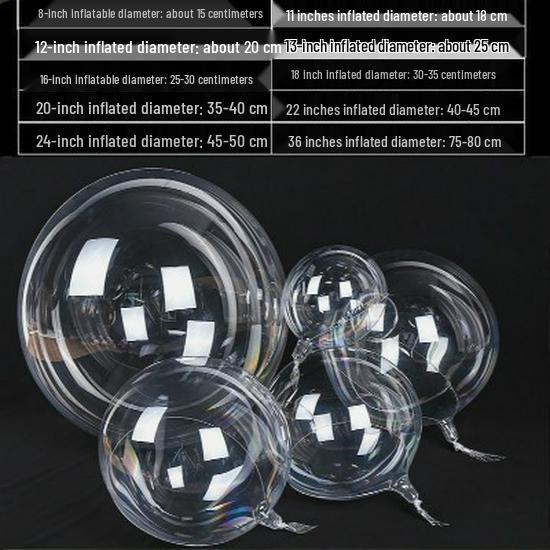 Influencer Bobo Balloon No-Stretch Bouquet - Transparent Wedding & Birthday Decoration