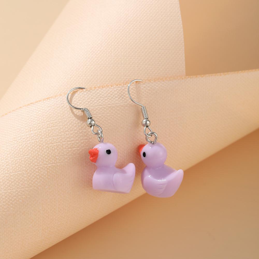 Neues Mode Süßes Cartoon Rosa Ohrring-Set Bunte Dopamin Acryl-Ohrringe für Damen Mädchen Neuer Trendiger Schmuck Zubehör Geschenk