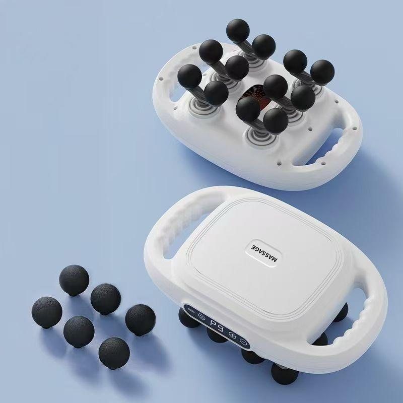 Cross-border 16-head 8-head Fascia Gun, Rechargeable Multi-head Massager, Waist and Back Muscle Deep Relaxation Massager 12 heads белый