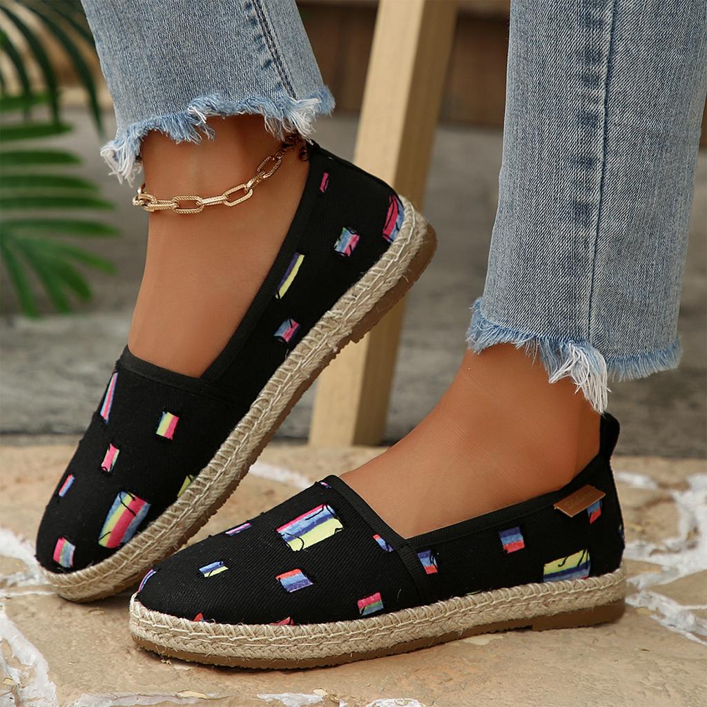 Summer Women Slip On Flat Canvas Shoes Lightweight Breathable Casual Loafers Comfortable Walking Footwear for Daily Use