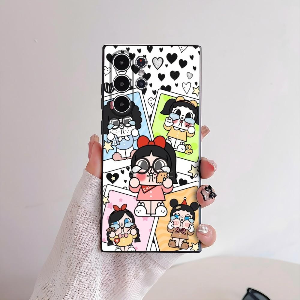 Cute C-Crybaby Doll Phone Case For Samsung Galaxy S25 S24 S22 S23 Ultra S21 S20 Plus 5G Frosted Non-Slip Full Cover Soft Case