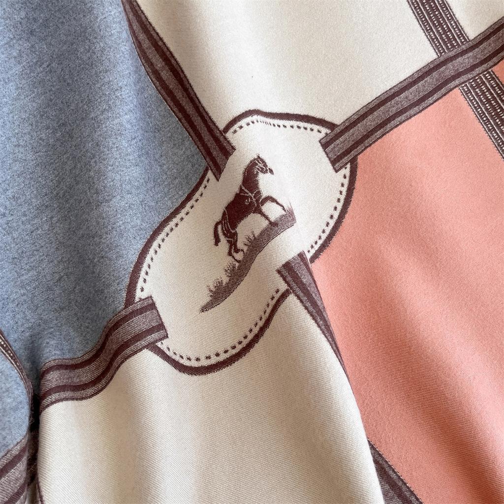 Autumn And Winter Imitation Cashmere Chain Knitted Scarf Women'S Double-Sided Color Matching Thickened Warm Shawl Scarf Travel Outside