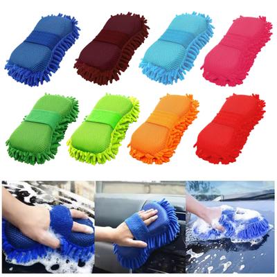 Chenille Car Wash Sponge Lint-Free Reusable Scour Scrubber Scratch-Free Absorbent Car Cleaning Sponge for Auto Detailing Motorcycle RV Paint Surface