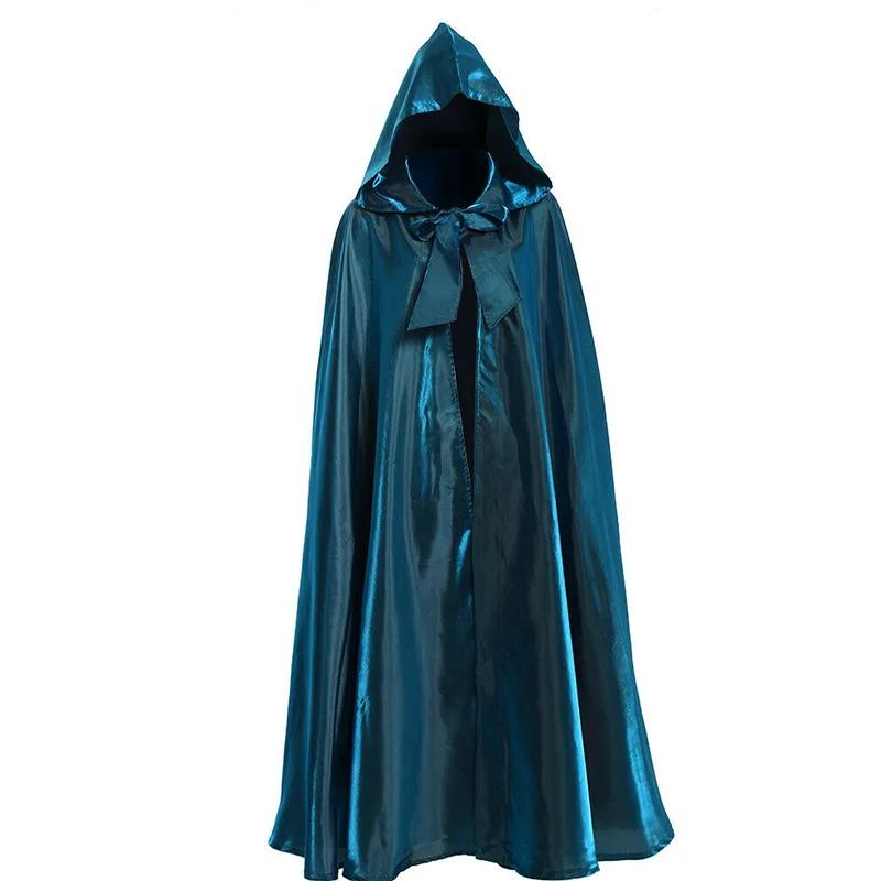 Vampire Cape Adult Long-length Witchcraft Hooded Cloak Halloween Party Cosplay Oufits Bow-tie Strap Medieval Vintage Easter Cape