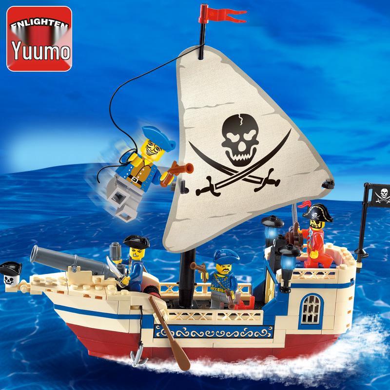 Enlighten Blocks Pirate Ship Educational Toy for Kids