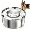 Anti-Spill 3L Stainless Steel Dog Water Bowl, Non-Slip Base Slow Drinking Water Dispenser Feeder for Medium Large Dogs