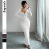 European American Elegant Solid Color Lace Hip Skirt Dress Women's Autumn Winter