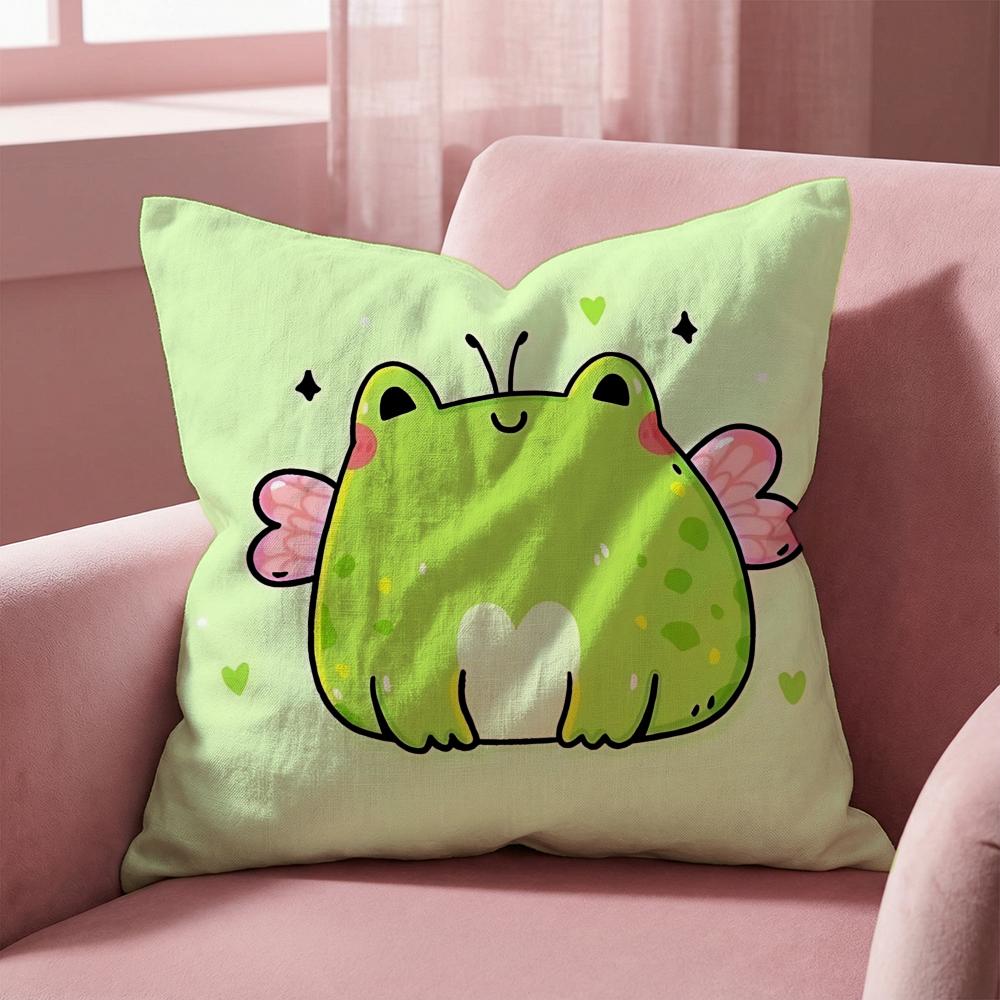 Animal cute frog Cushion Cover MultiScene Pillow Cover for Home  Car  Reversible Soft  Durable for Daily Use