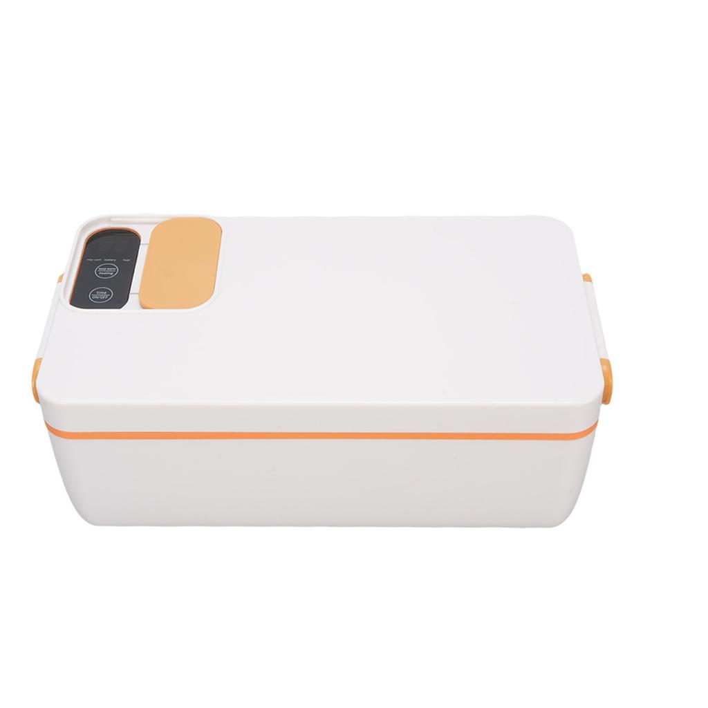 Trådløs elektrisk matboks 40W Oppvarmet matboks 1L 304 Rustfritt stål Bærbar matvarmer Batteridrevet for reise