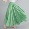 "Mori Girl Plus Size Cotton-Linen Elastic Waist A-Line Skirt, Ethnic Style, 24 Solid Colors"