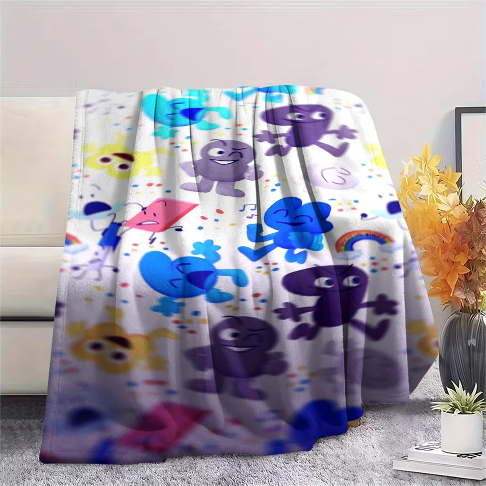 1Pc BFDI Game Print Flannel Blanket, High quality Comfortable for All Seasons, Home Decor, Warmth and Comfort, Perfect for Christmas Gifts 08