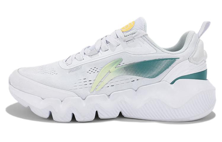 Li Ning LN Fle Скользкие, Дышащие, Легкие Низкие Повседневные Кроссовки Мужские Белый Зеленый AGLT031-3 43.5