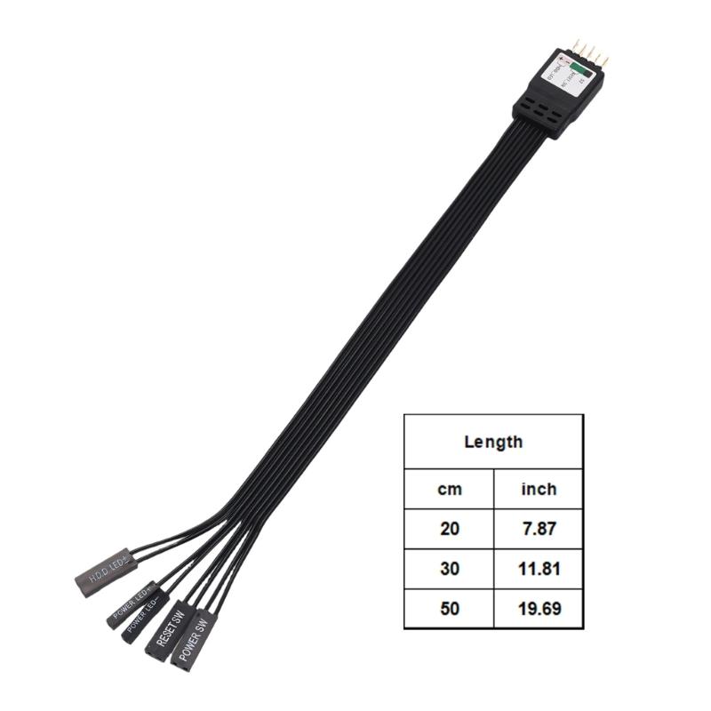 Computer Case Front Panel Connector Cable With Clear Marking For Power Switches HDD LED And Reset Button