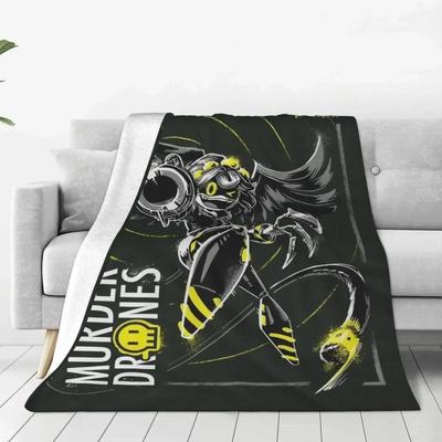 Murder Drones V Blankets Uzi Doorman Horror Flannel Throw Blanket Summer Air Conditioning Personalised Soft Warm Bedspreads