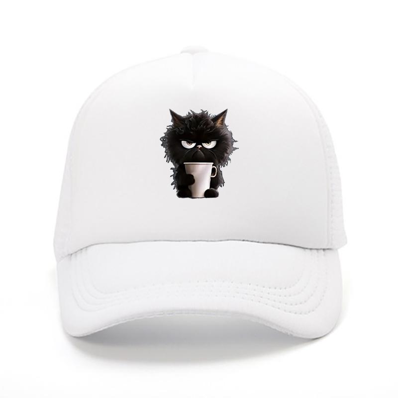 Cup Black Cat Printed Baseball Cap Fashionable and Multifunctional Duckbill Cap Adjustable and Trendy