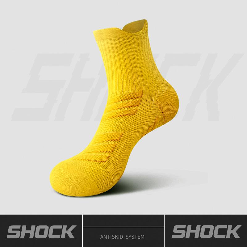 

Men s Pure Cotton Deodorant Thick Towel Bottom Marathon Running Badminton Basketball Professional Sports Socks 1 pair жёлтый