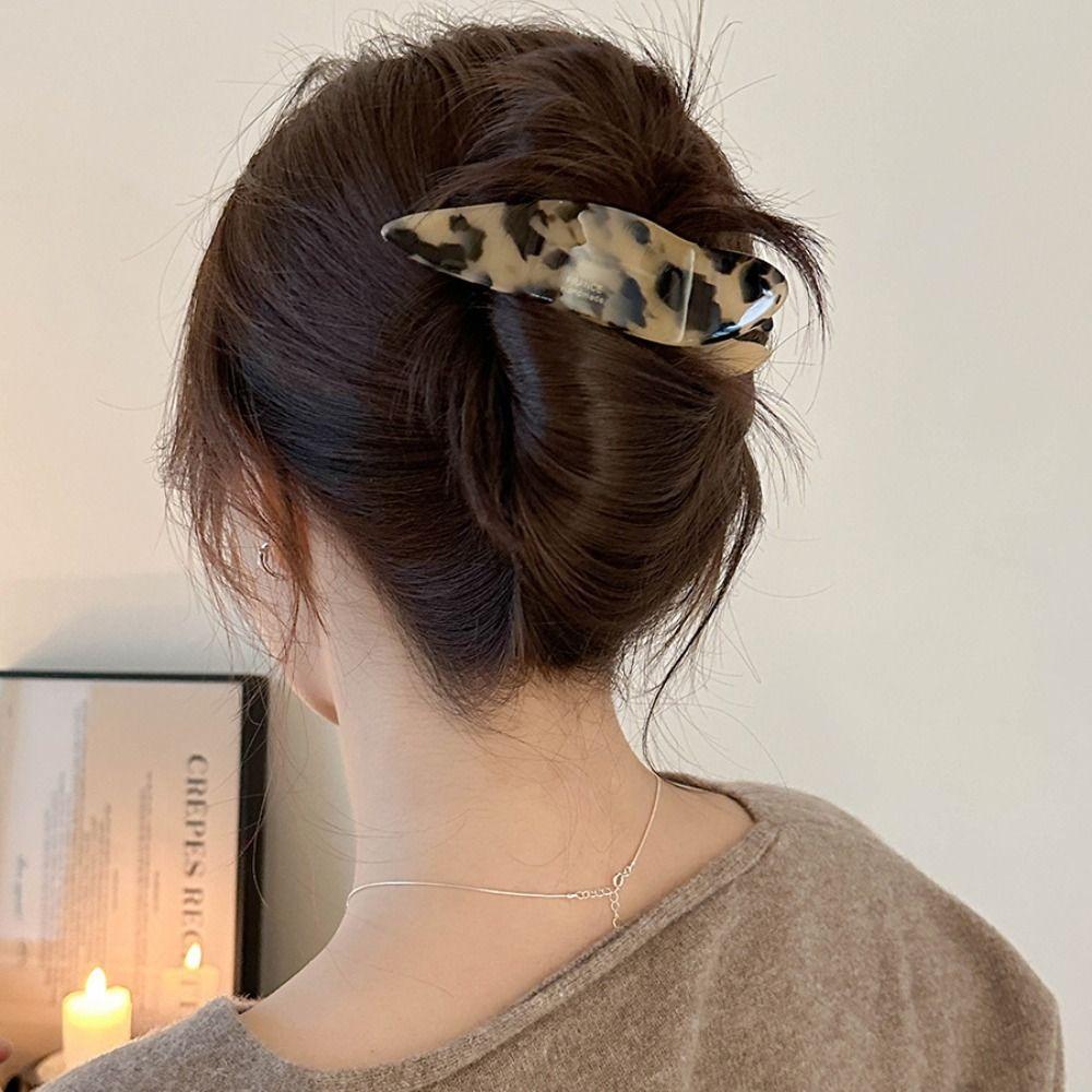 Hair Accessories Acetic Acid Duckclip Sweet Kroean Style Barrettes Fashion Leopard Hair Clip  Daily
