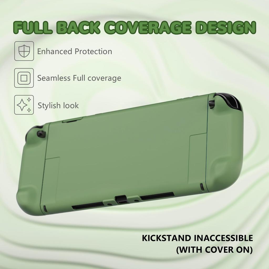 PlayVital Hard Cover Protective Case for Nintendo Switch 2 Dock Foldable Stand Thumb Grips Matcha Green (2025), Compatible, & –