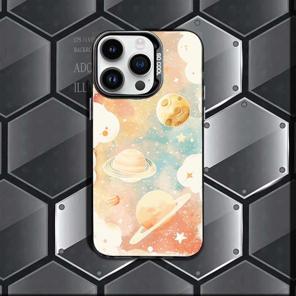 

solar system planets Phone Case For iPhone 17,16,15,14,13,12,11 Pro Max Plus Colorful Gradient Soft TPU Black Cover iPhone11