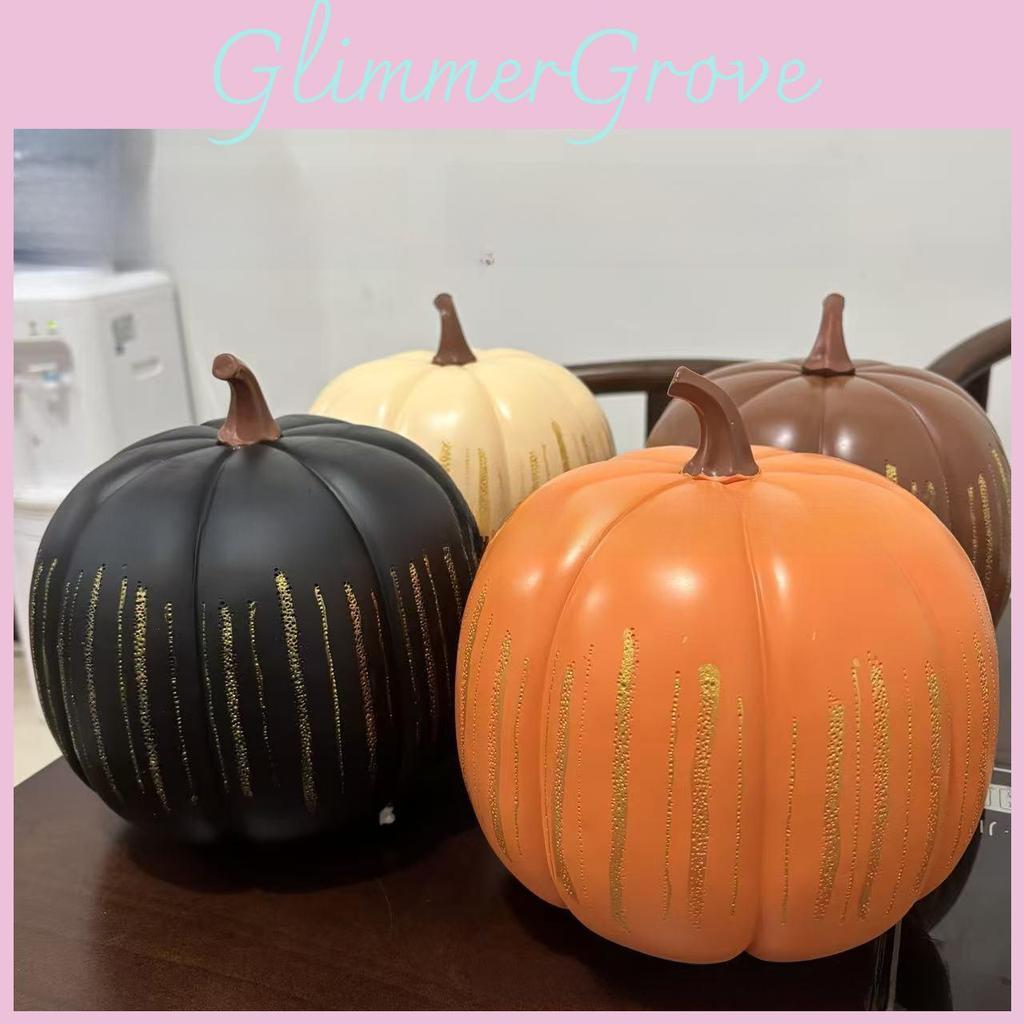 Halloween Led Light Starry Night Pumpkin Resin Decor With Creative Design For Party And Home Atmosphere