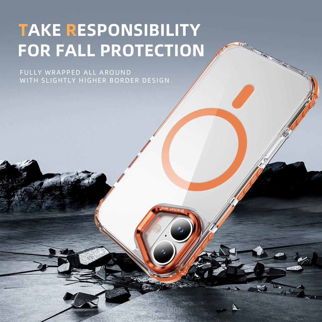 For iPhone 17 Clear Phone Case with Lens Kickstand Cover Compatible with MagSafe