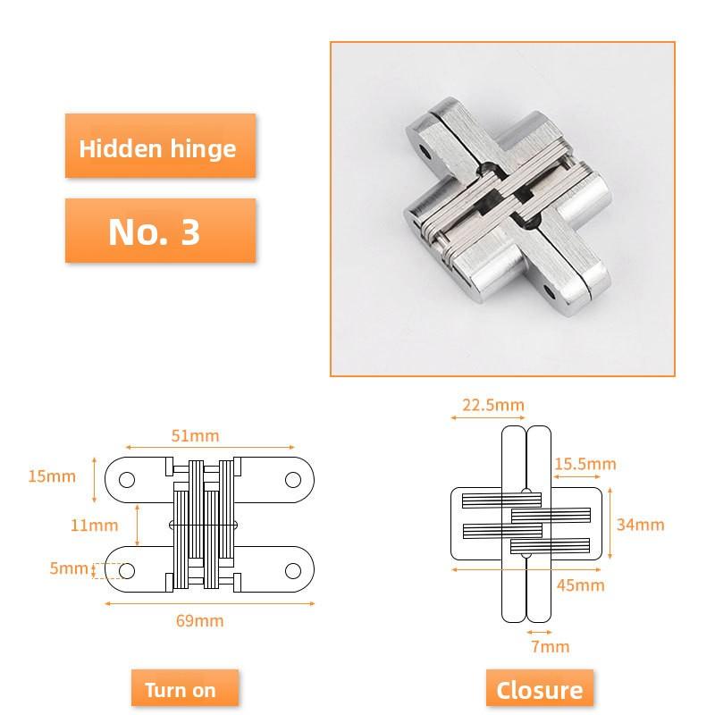 1PC Stainless Steel Hidden Hinges 180° Invisible Folding Window Door Hinge With Screws Furniture Hardware Accessories