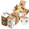 50pcs Kraft  Paper  Gift Box Recyclable Beautiful Simple Heart-to-heart Design Retro Candy Packaging Box For Gift Wrapping