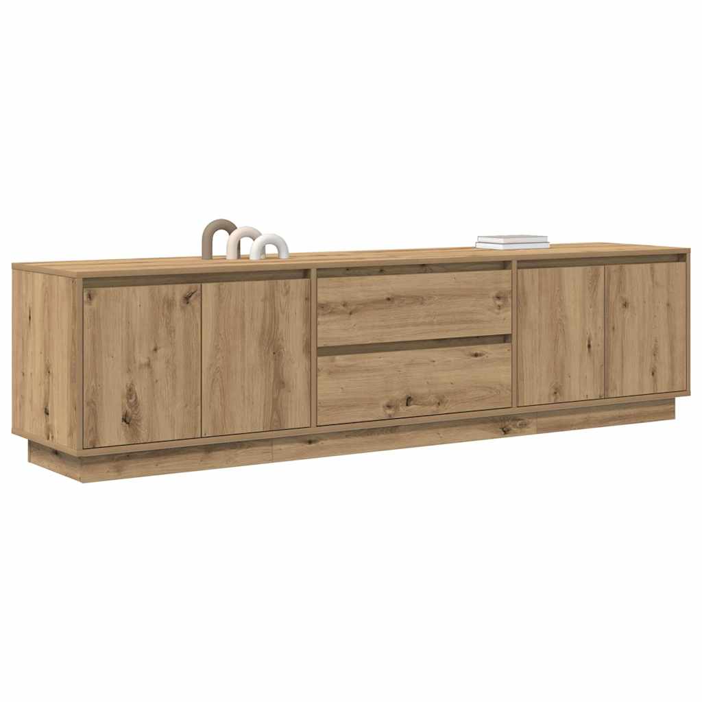 TV Stand with LED Lights Artisan Oak 193.5x41x50 Cm