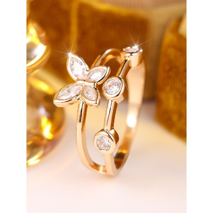 European and American Style Butterfly Zircon Ring  Exquisite and Luxurious Accessories for Trendy Influencers