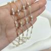 New Arrive Natural High Grade Freshwater Pearl with Bead Chain Fine 14k Gold Filled Bulk Rolo Chain for Permanent Jewelry Making