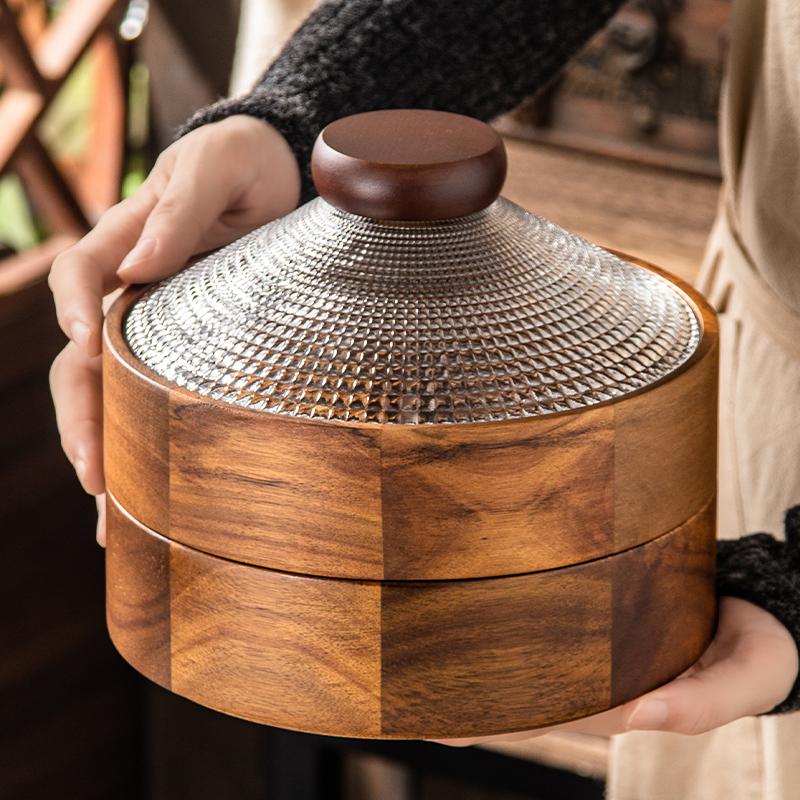 1 Stück Massivholz Chinesische Nuss-Snack-Aufbewahrungsbox Haushalt Melonenkerne Box Hochzeit Wohnzimmer Couchtisch Kreativ