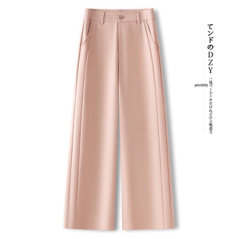 

Женские брюки-палаццо цвета хаки: Модный костюм облегающего кроя, с прямыми брюками, весна-осень 2025 31/3XL, 135-145 jin розовый