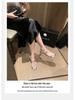 Summer 2025 Korean Fairy Square Toe Rhinestone Strap Transparent Chunky Heel Sandals for Women