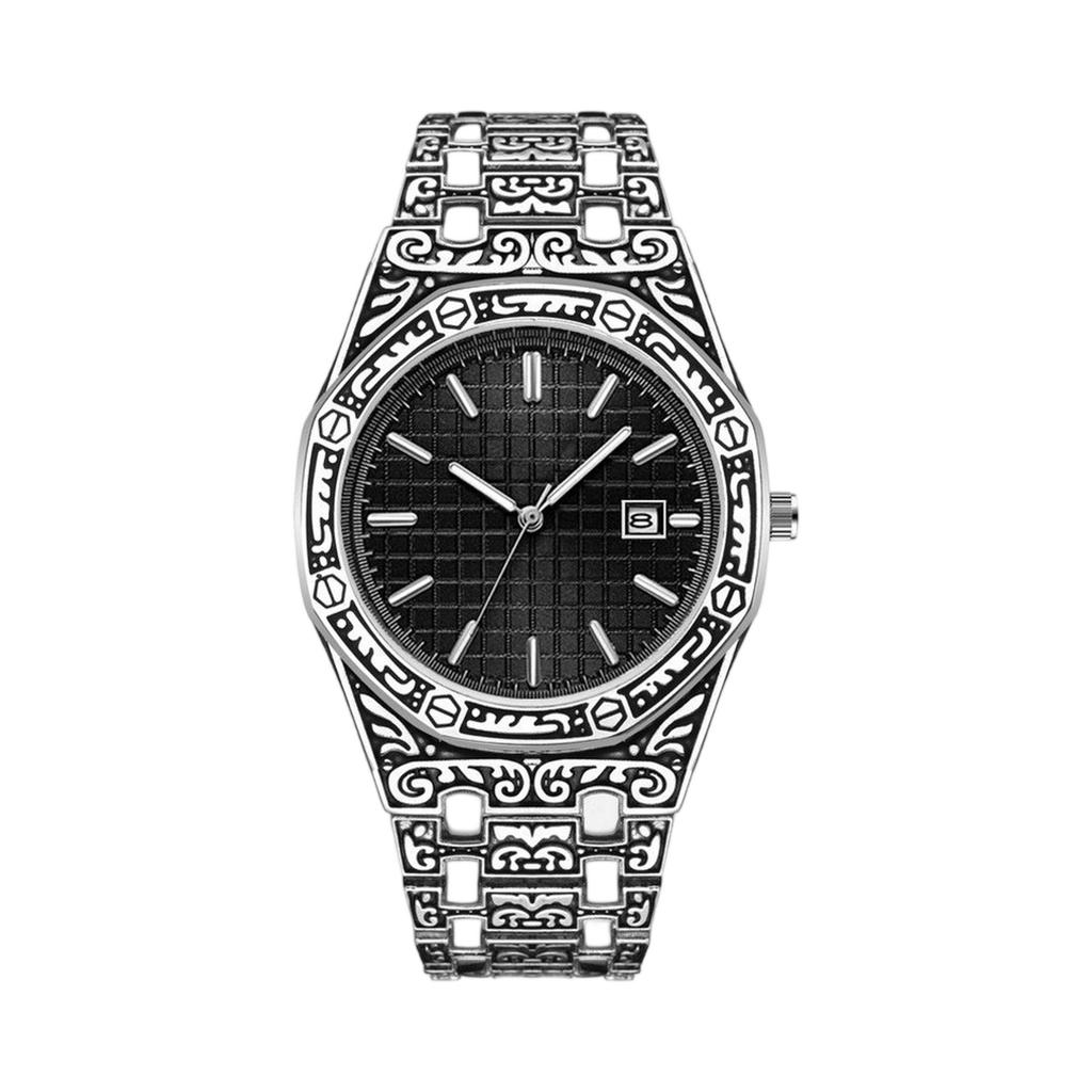 Ceas cu curea de ceas la modă de afaceri din piele pentru bărbați pentru cadou