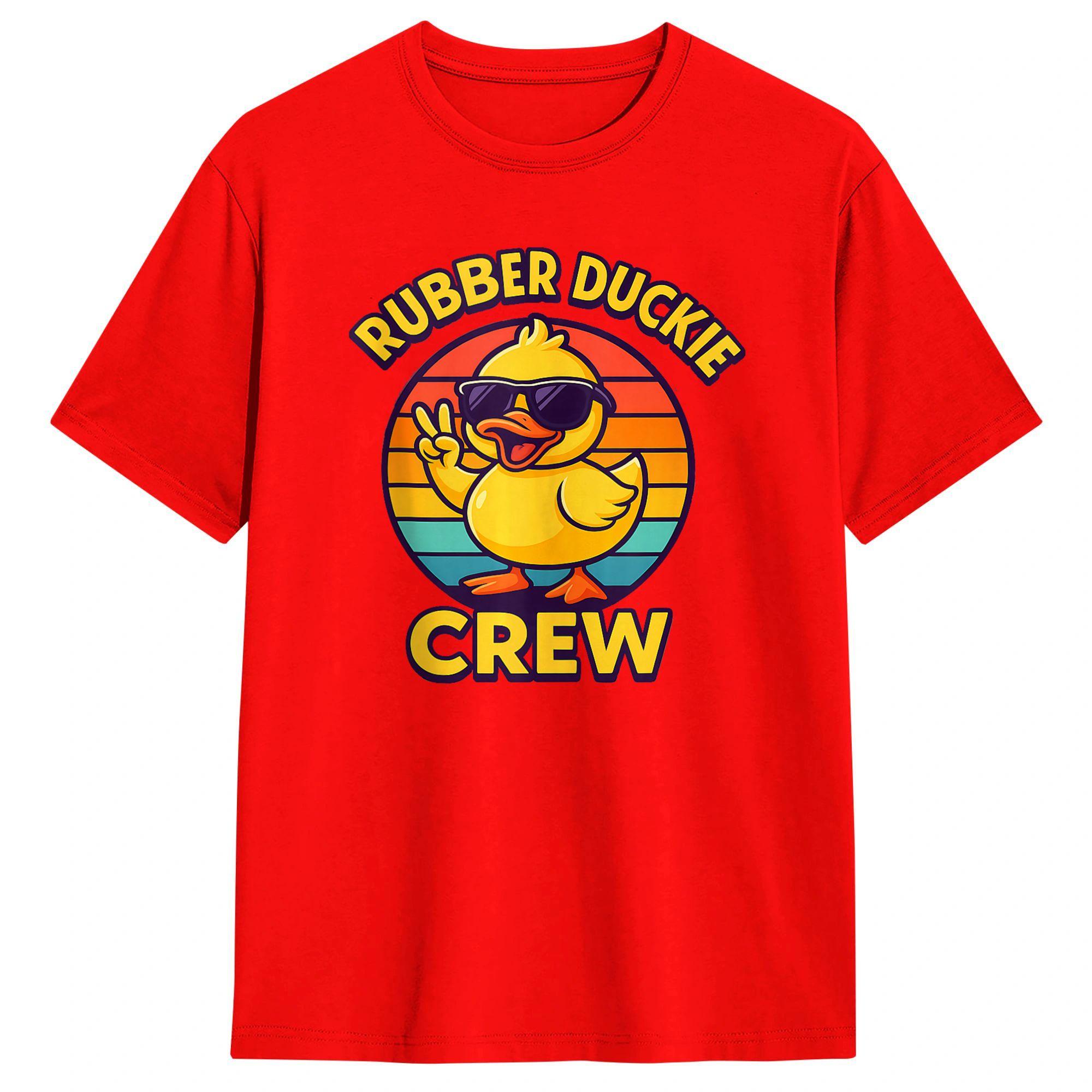 Rubber Duckie Crew Cool Duckling Yellow Rubber Duck Cotton TShirt For Unisexs Summer Vintage TShirts Novelty Tees Oversized Tops S