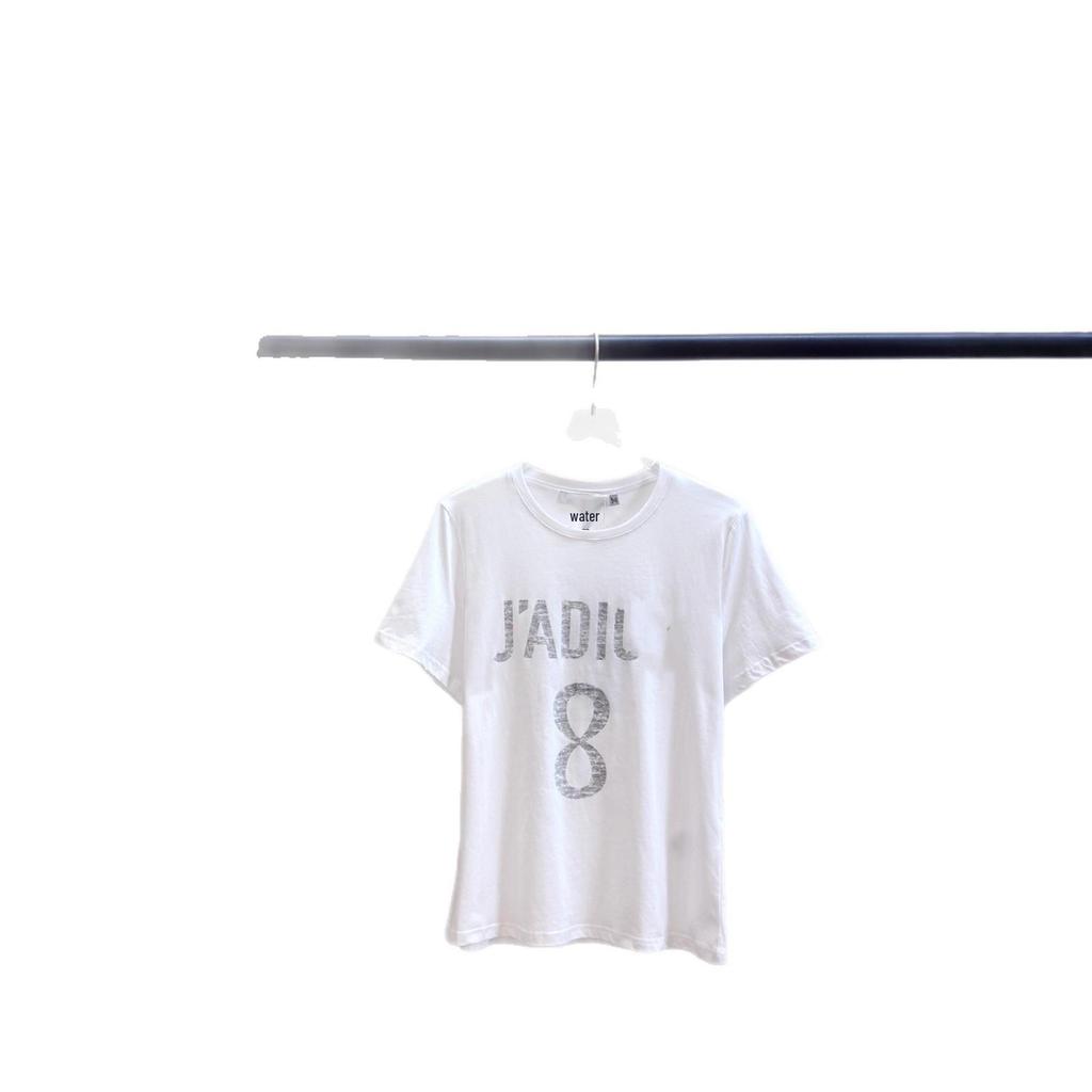 High Version 26 Spring Letter Print Women's Distressed Casual T-shirt - Short Sleeve, Versatile Style