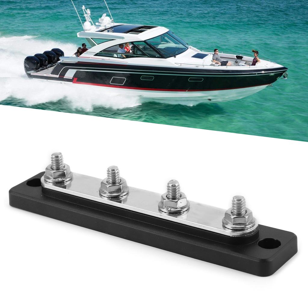 Bus Bar 4‑Point Power Cable Terminals 100A Busbar Board for Trucks RVs Boats Coaches