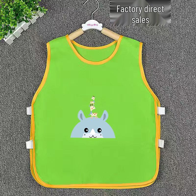 Children's Waterproof Art Smock with Logo - Reversible Apron for Painting and Eating  
