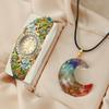 Vintage Palace Style Flower Pendant Watch For Women With Quartz Movement And Alloy Band