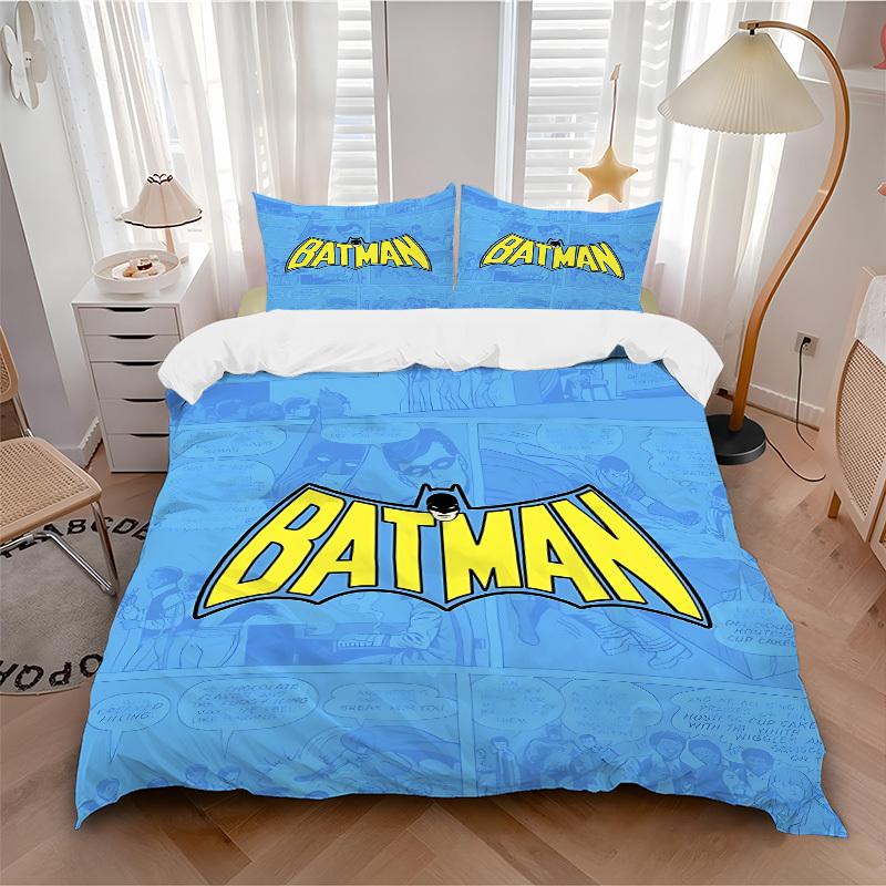 

3pcs Batman Bedding Set, Soft Polyester Duvet Cover and Pillowcases Machine Washable Seasons all suitable & Guest Room Decor300 135x200cm