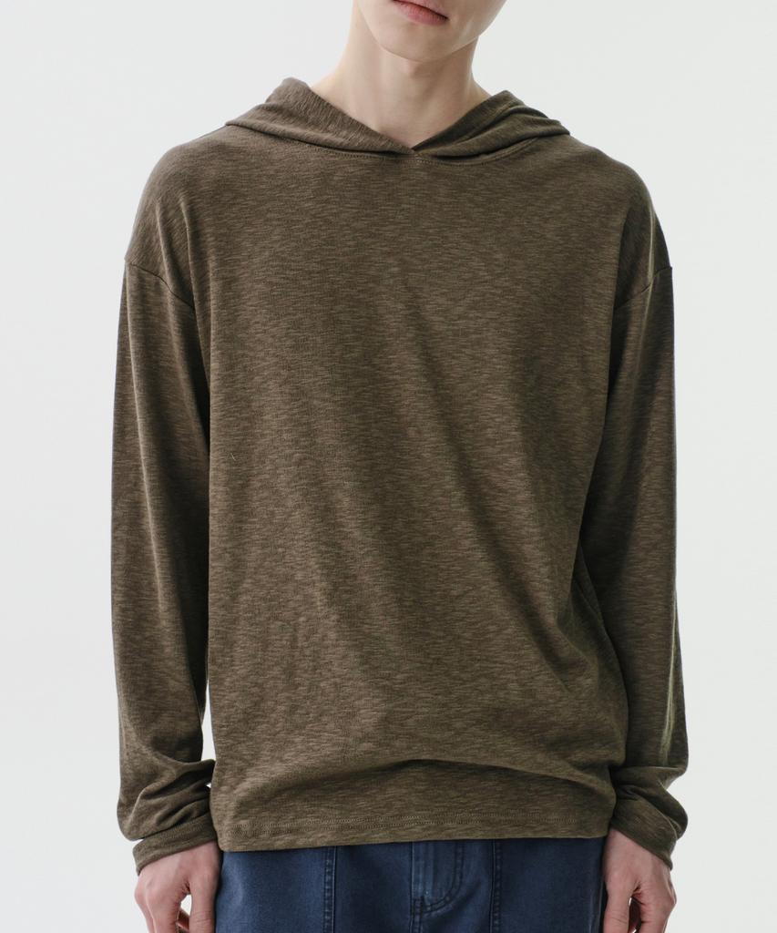 Daibeuin Layered Slub Texture Hood (Khaki)