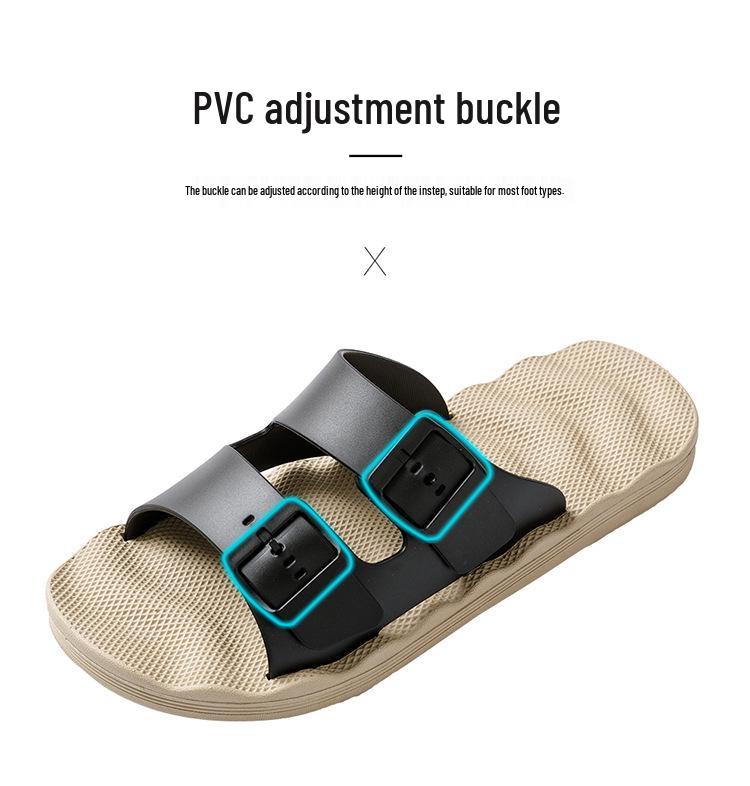 Men's Non-Slip EVA Summer Outdoor Fashion Slippers - Big Size, One-Strap Massage, Perfect for Bath or Home Use