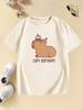 Fashion Kawaii Capybara Birthday T Shirts Kids Childrens Tshirt Boys Girls Summer Spring Casual Top Tee Shirt