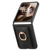 For Motorola Razr 60 Ultra 5G Case Card Holder Retro Leather + PC Phone Cover with Ring Kickstand