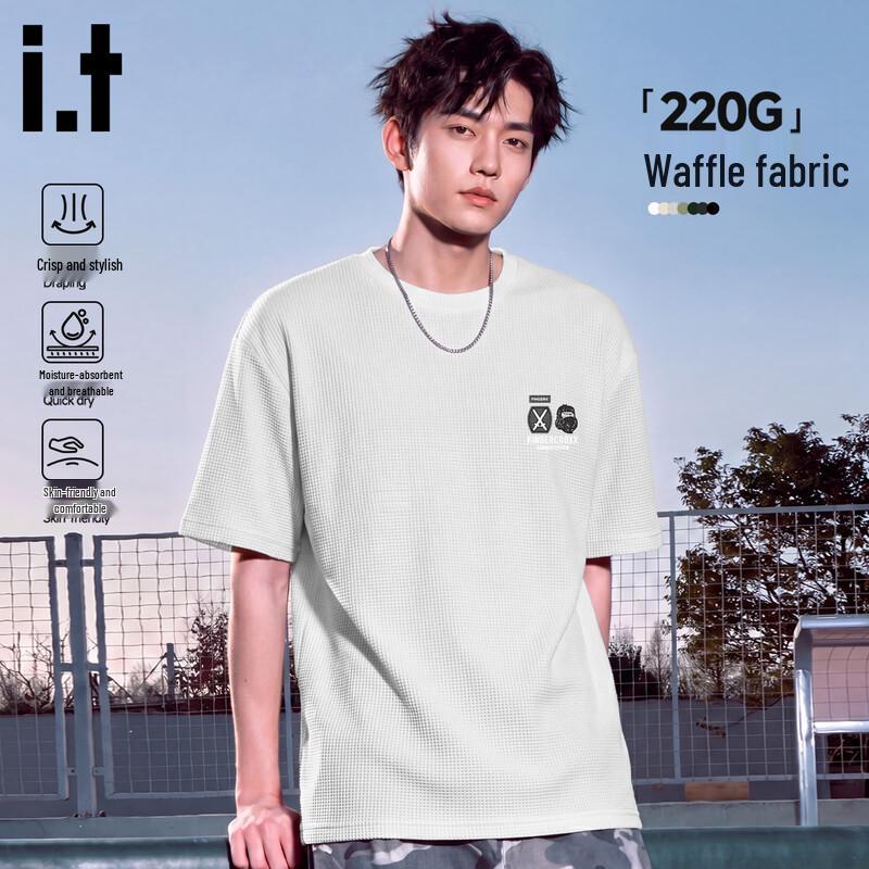 Fingercroxx IT Men s Loose Fit Waffle Short Sleeve T-Shirt 5XL