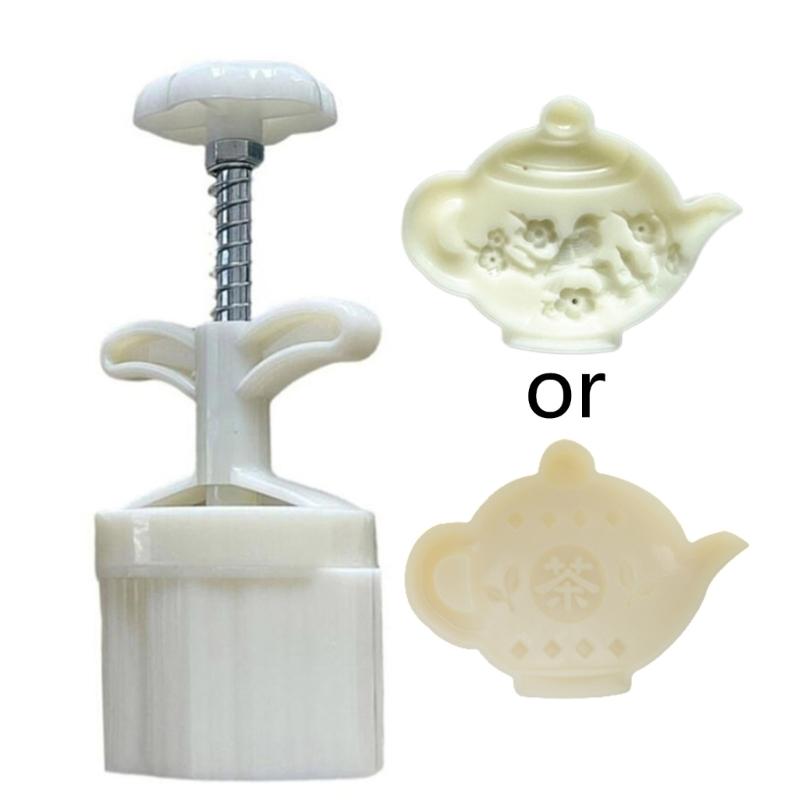 75g Plum Teapot Shape Plastic Mooncake Stamps Mooncake Moulds Baking Accessories Kitchen Gadgets for Mid-Autumn Festival 1