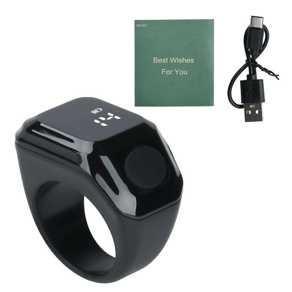 Smart OLED Digital Counter Touch Control Finger Counters Type-C Bluetooth Counting Ring Electronic Tally Counter чёрный