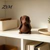 Handcrafted Look Animal Models Vintage Dachshund Dog Figurine, Wiener Statue, Rustic Tabletop Retro Style Interior Decor Ornament, Cute Puppy