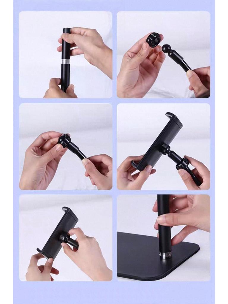 Adjustable Floor Stand for Live Streaming with Phone/Tablet Holder