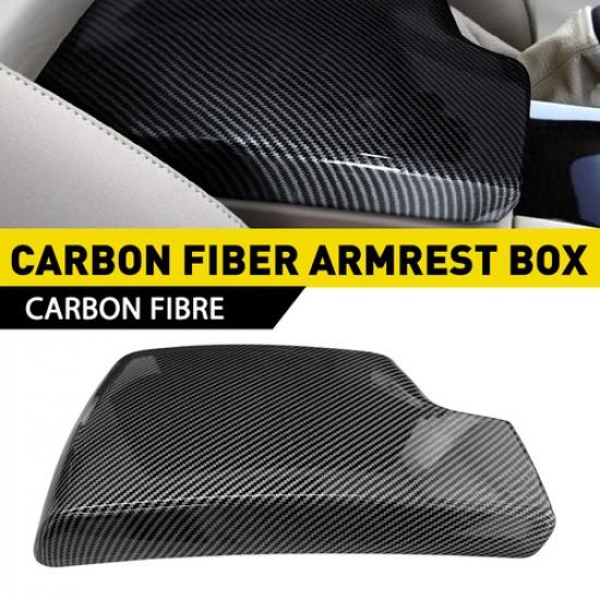 Carbon Fiber Look For 2006-12 BMW E90 3-Series Armrest Box Cover Center Console
